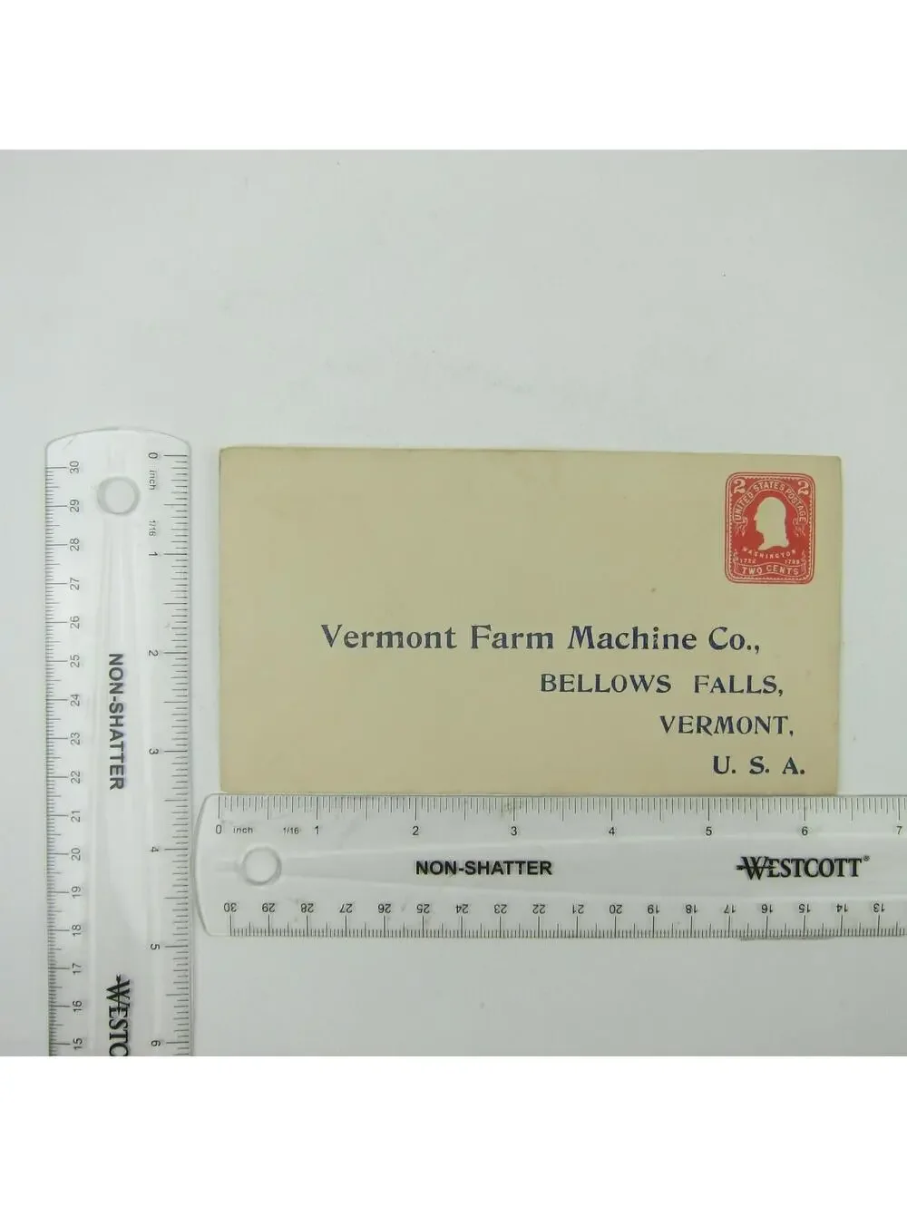 US Postal Stationery Vermont Farm Machine Co Bellows Falls Vermont 2c Antique